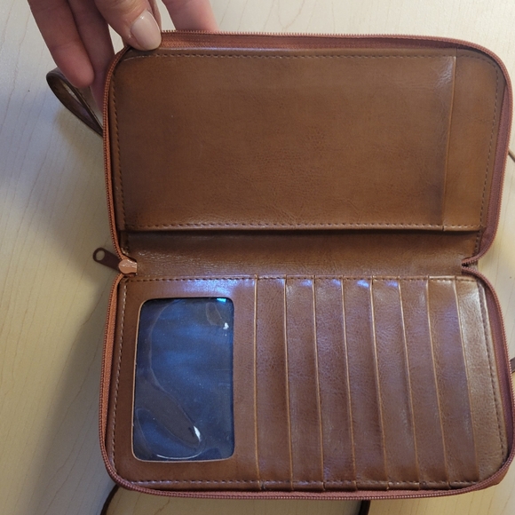 Minimalist crossbody bag, brown leather - Picture 7 of 8